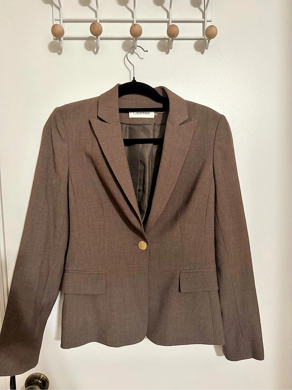 Calvin Klein Brown One-Button Blazer
